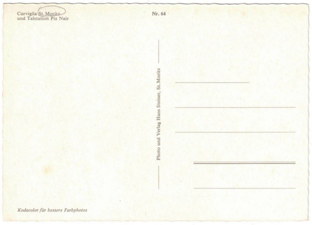 Cartoline postali: St. Moritz - Luftseilbahn + Skilift Corviglia – Usato da Binningen venduto da Mountainrider 1