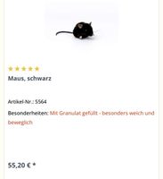 KOSEN Maus, schwarz, weich für Sammler