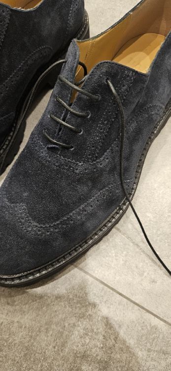 Bally Oxford Winterschuhe Dunkelblau in Wildleder 3