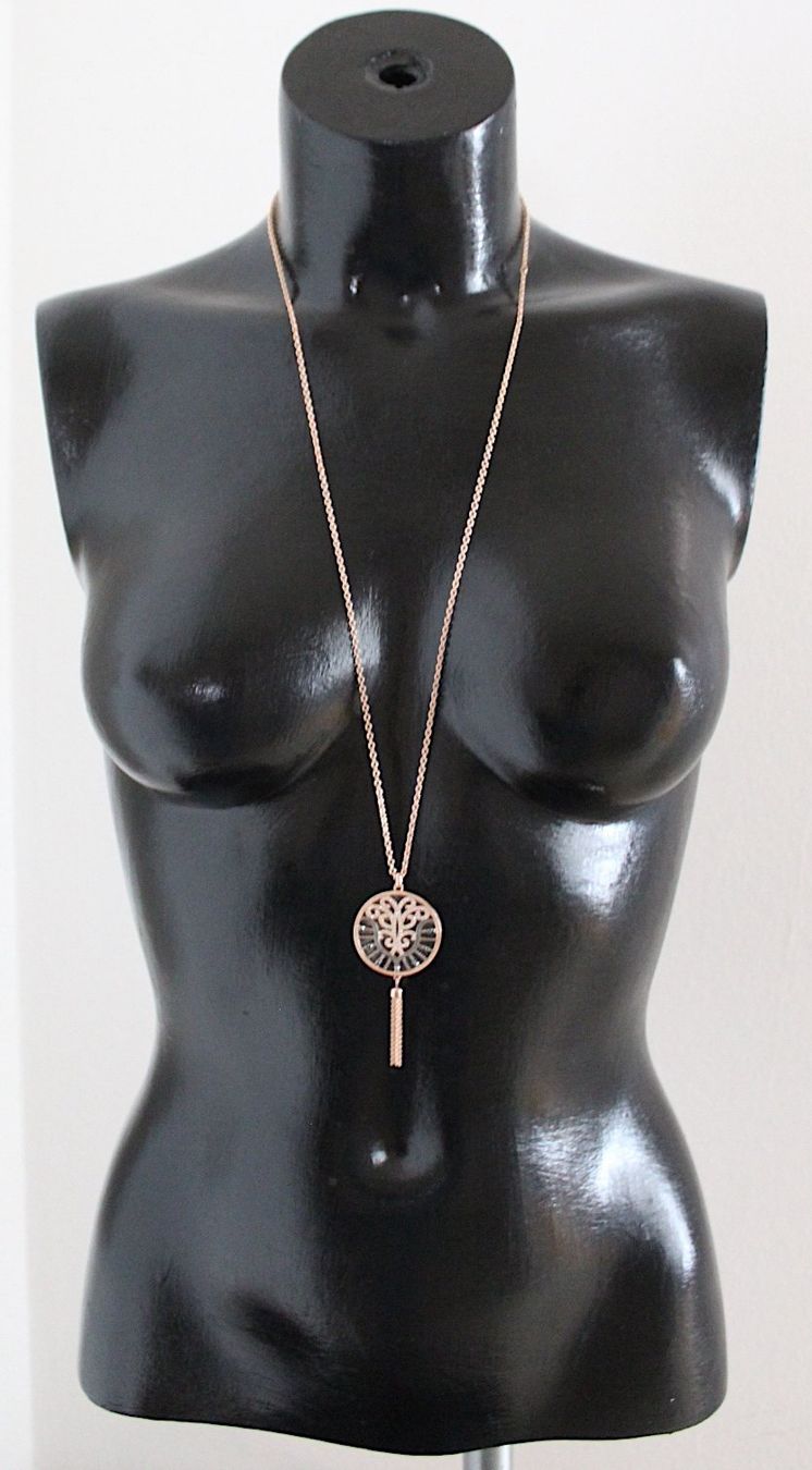 Catenine: Kette mit Strasssteinen Länge ca. 47 cm, Farbe Rotgold. – Usato da Locarno venduto da madame-tus-sauds 4