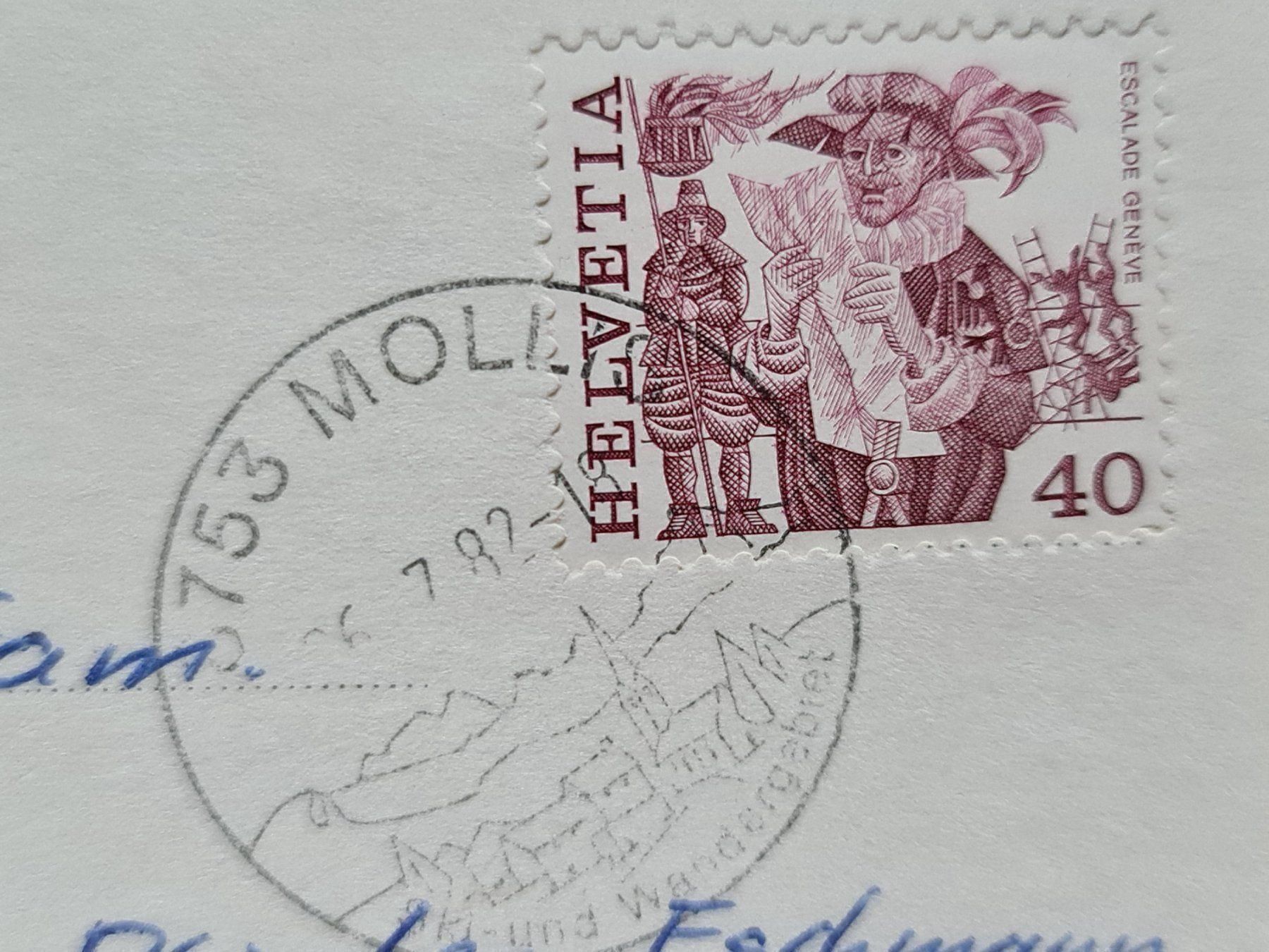 Cartoline postali: Ansichtskarte Volksgarten Glarus 1982 – Usato da Dintikon venduto da Vexi 1