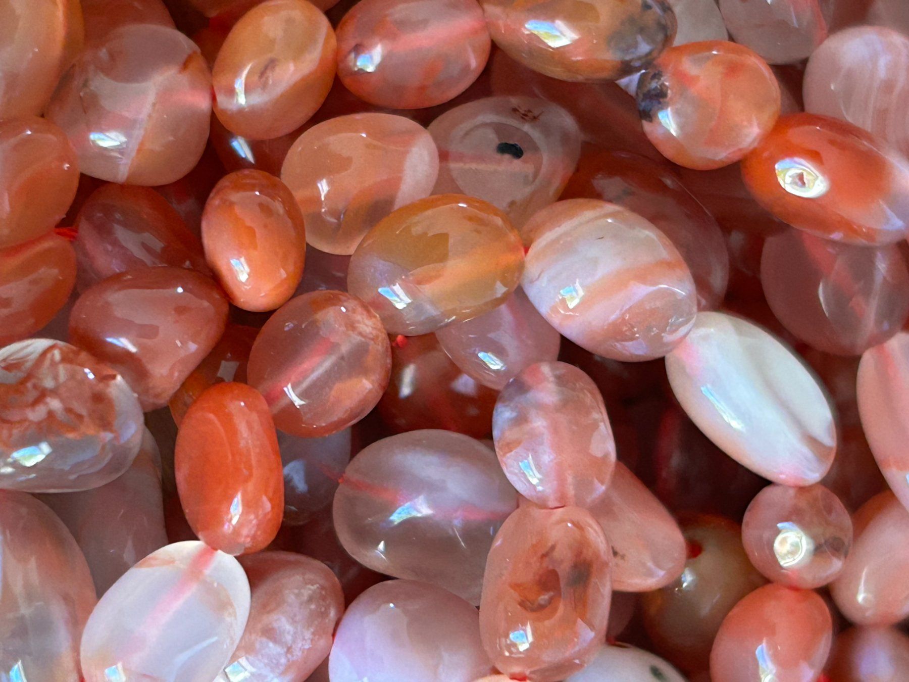 Pietre preziose: Strang echte red striped agate Nuggets 6-8 mm – Nuovo e nell'imballaggio originale da Niederrohrdorf venduto da Ytobi 1