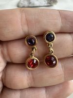 Swarovski Ohrstecker Kristalle Rot Violett Vintage