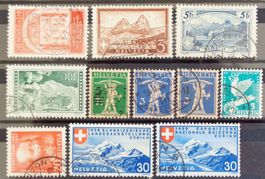 SUISSE: Un lot des oblitérés des années 1924 à 1939