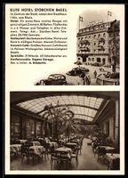 AK Basel, Elite Hotel Storchen-Bazel, Außen- und Innenansich