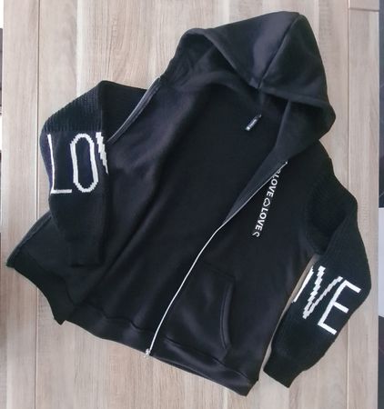 Sweat fermeture Capuche/noire Femme (S) (50%Coton)