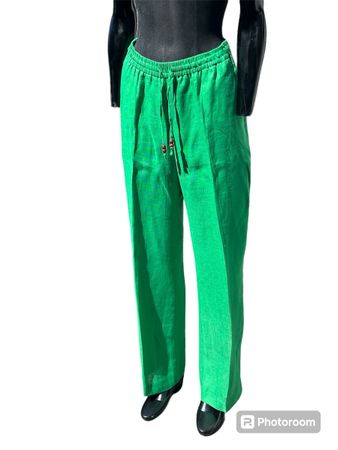 Zara Green Linen Pants, Gr. L. NEU