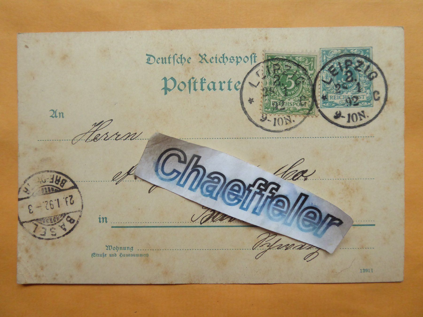 Alle Briefmarken: Postkarte  1892 – Gebraucht aus Zürich von Chaeffeler