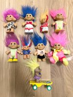 8 Vintage Russ Troll puppen + Skateboard Troll 90er rar