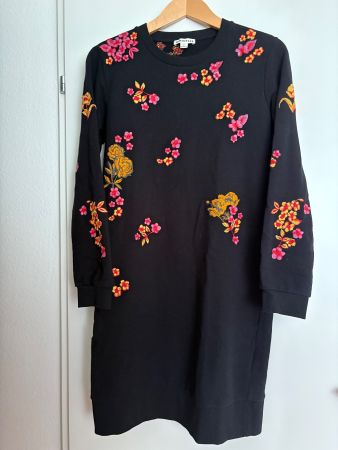 Whistles Kleid, Gr. S, schwarz mit Blumenmuster, Herbst