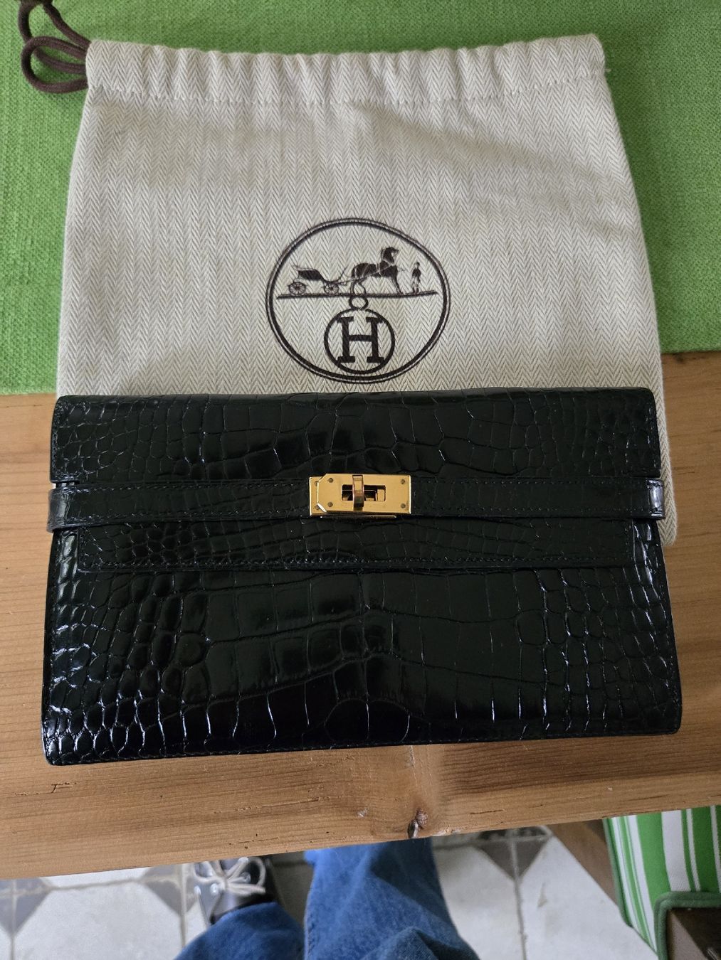 Hermès Portamonete: HERMES  KELLY ALLIGATOR WALLET – Usato da Zug venduto da f_t_827r 2