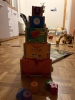 Cube d'activités en bois pour bébé - Eveil et motricité
