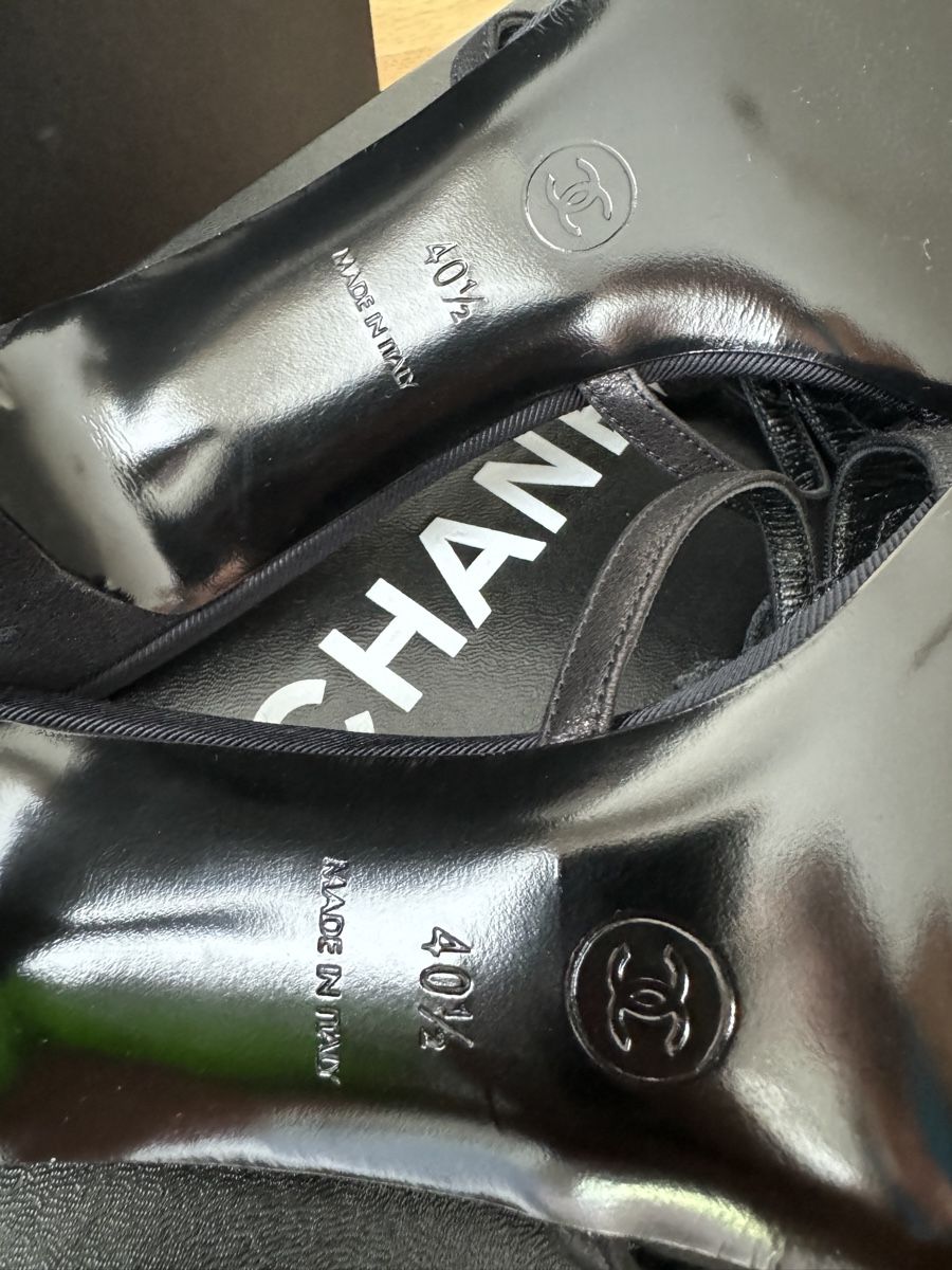 Chanel Damenschuhe: Chanel Pantolette schwarz Satin / Rips – Neu (gemäss Beschreibung) aus Wallisellen von Corinne.- 6