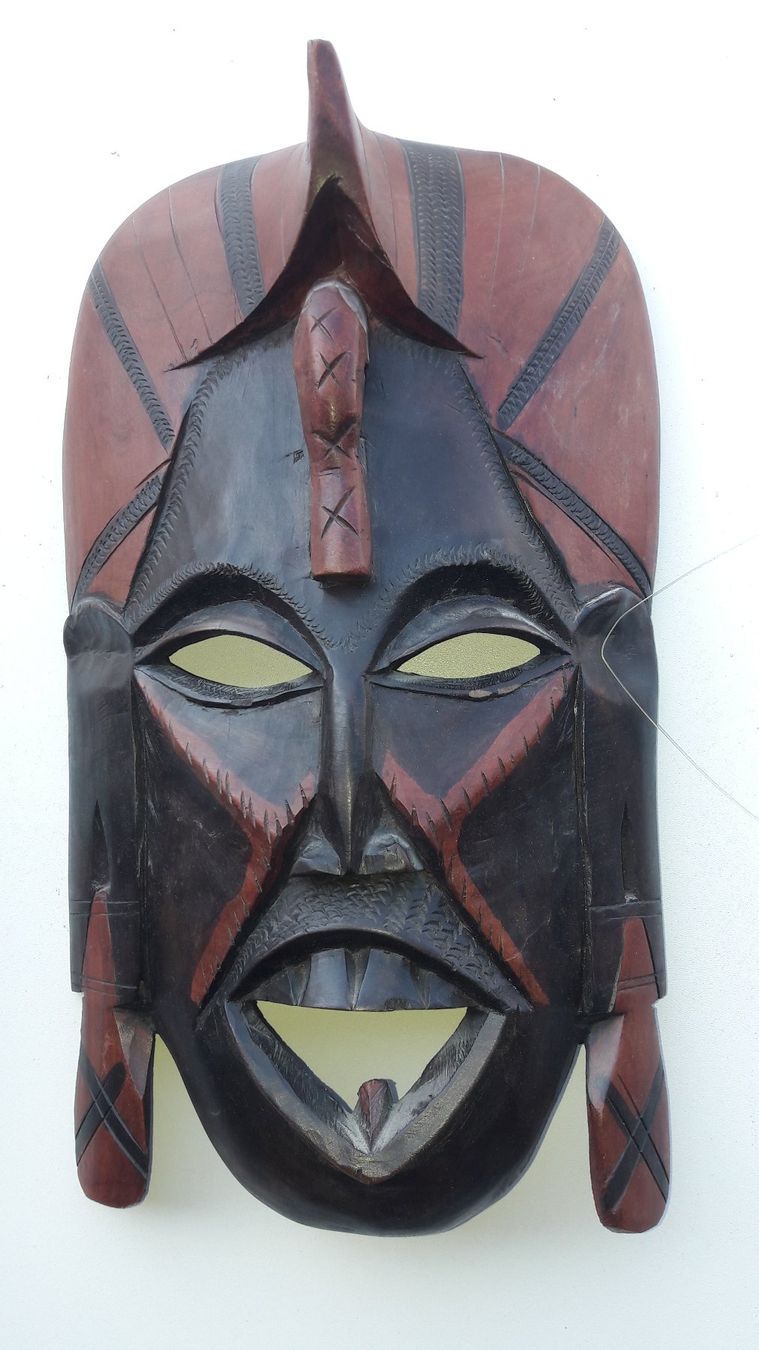 Internationale Kunst: 2Afrikansche Holzmasken aus  Südafrika Stammesgeschenk. – Neu (gemäss Beschreibung) aus Eschenbach LU von neg_zw6v 1