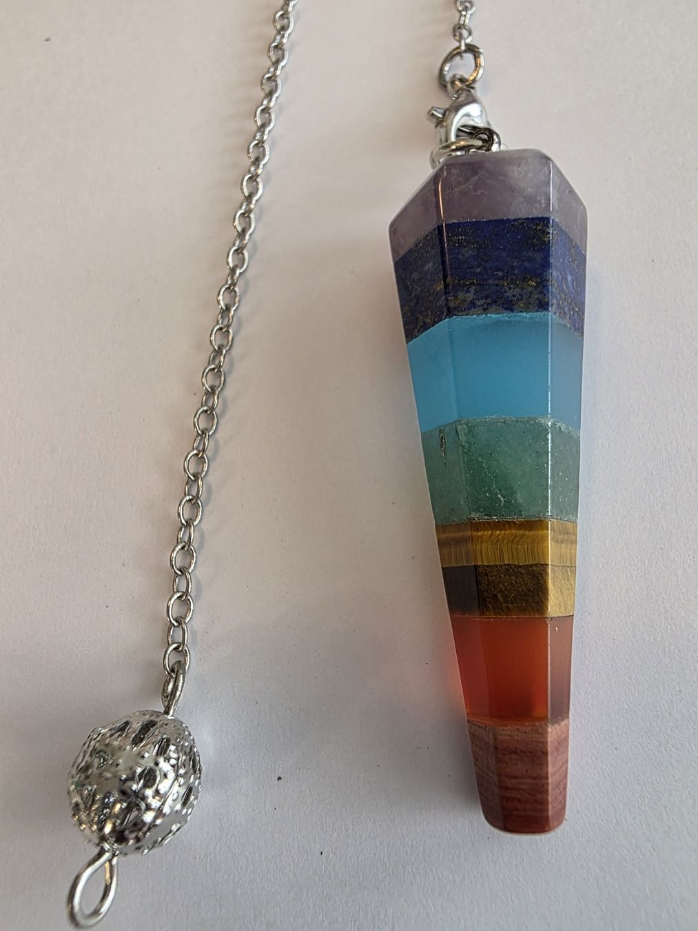 Minerali & Pietre curative: Chakra Stein Pendel 4cm.x1,5cm. – Nuovo e nell'imballaggio originale da Menziken venduto da Mirager 2