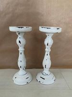 2 Kerzenständer Shabby Chic aus holz, Höhe 27 cm, Neu!