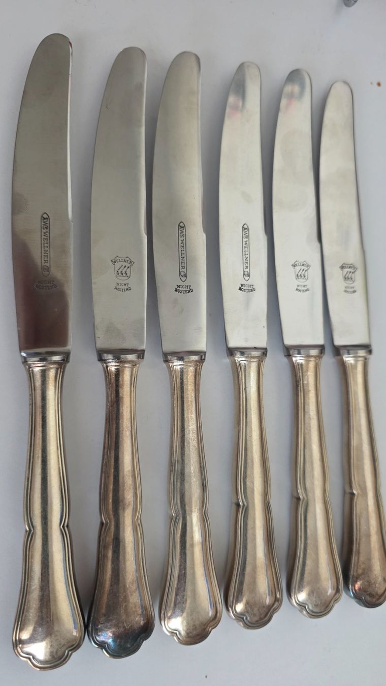 Posate: 6 Wellner Messer versilbert – Usato da Wittenbach venduto da rose_rosi 1
