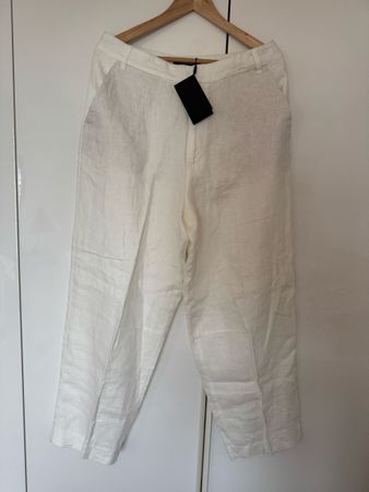 Hose Massimo Dutti Leinen weiss Grösse 40 neu mit Etikett