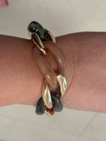 Armband Gliederarmband Damen Vergoldet Mehrfarbig grün