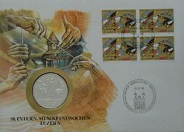 Numisbrief 50. Int. Musikfestwochen Luzern Feinsilbermünze
