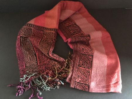 Schal Winterschal Stola Halstuch purpur/schwarz 180 x 60 cm
