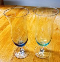 Neuwertig! Glas 2x Gläser Cocktail Sommer blau & türkis