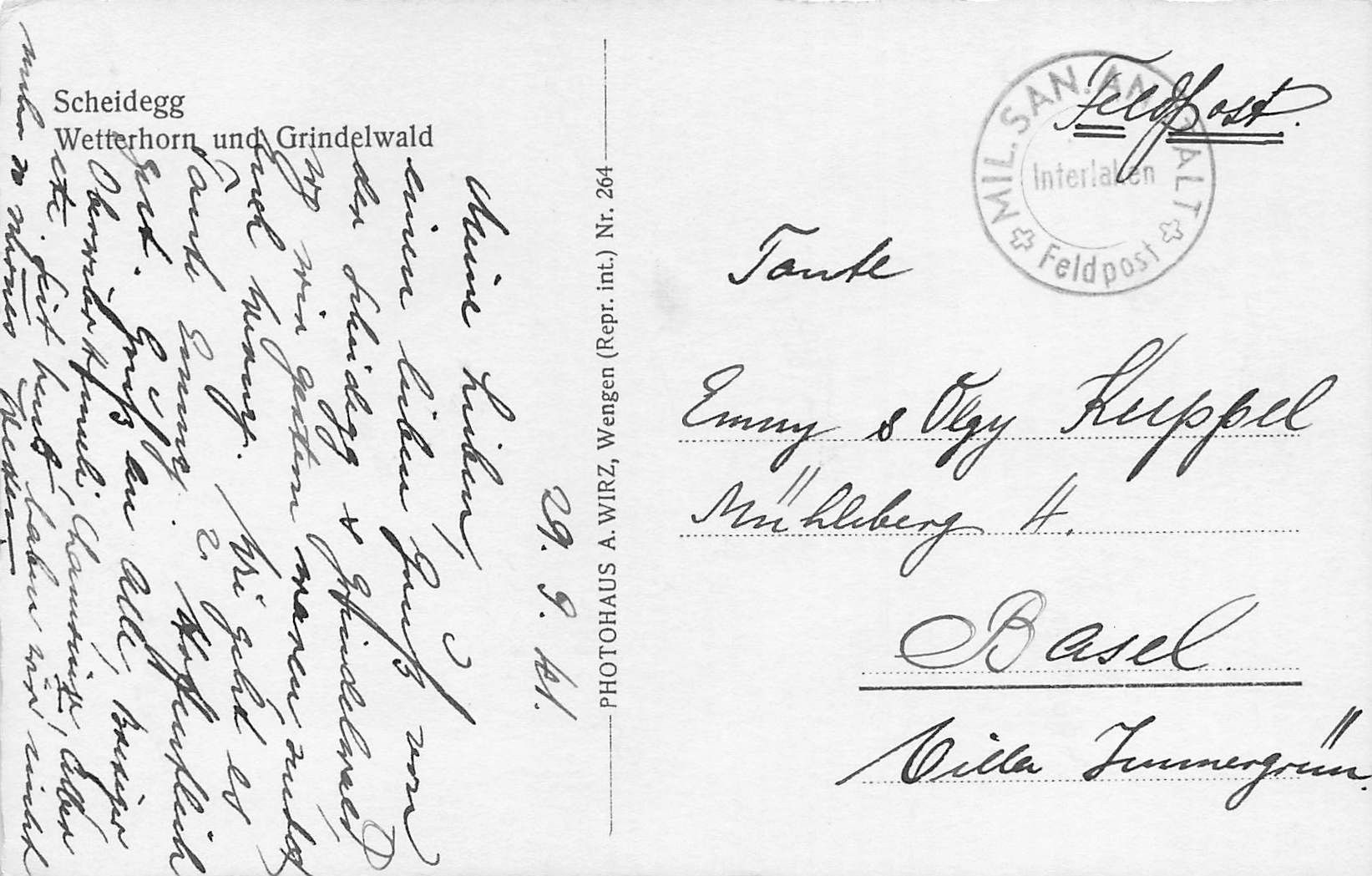 Cartoline postali: Scheidegg Wetterhorn und Grindelwald – Usato da Biasca venduto da Blenio71 1