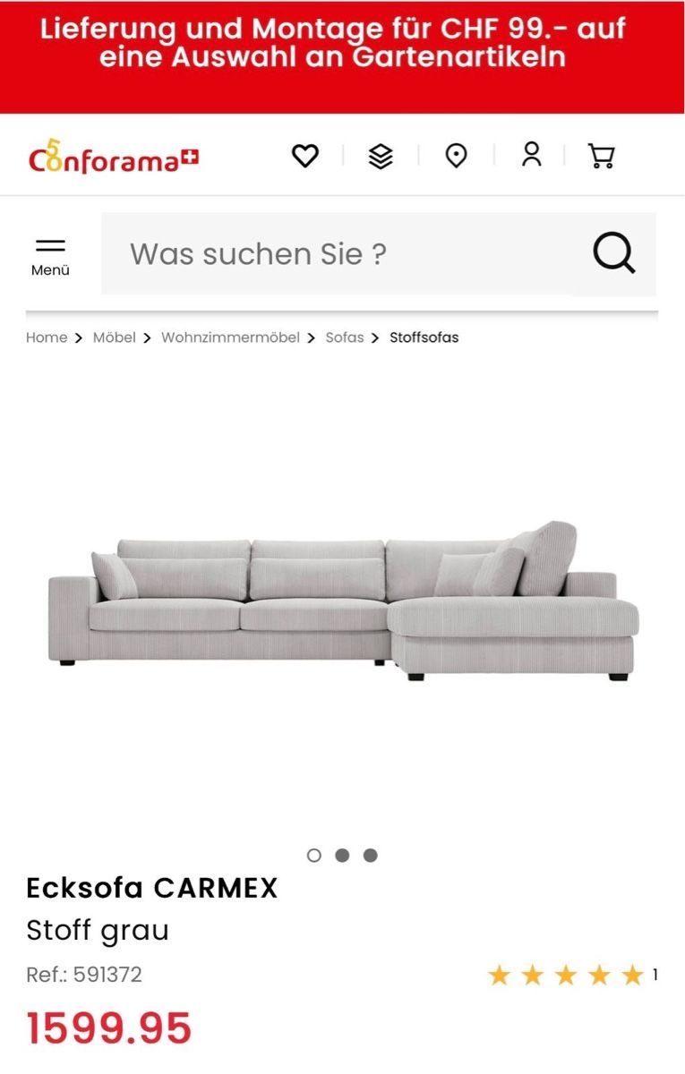 Conforama Divani: Schönes Ecksofa Carmex – Usato da Bellach venduto da janheg 4