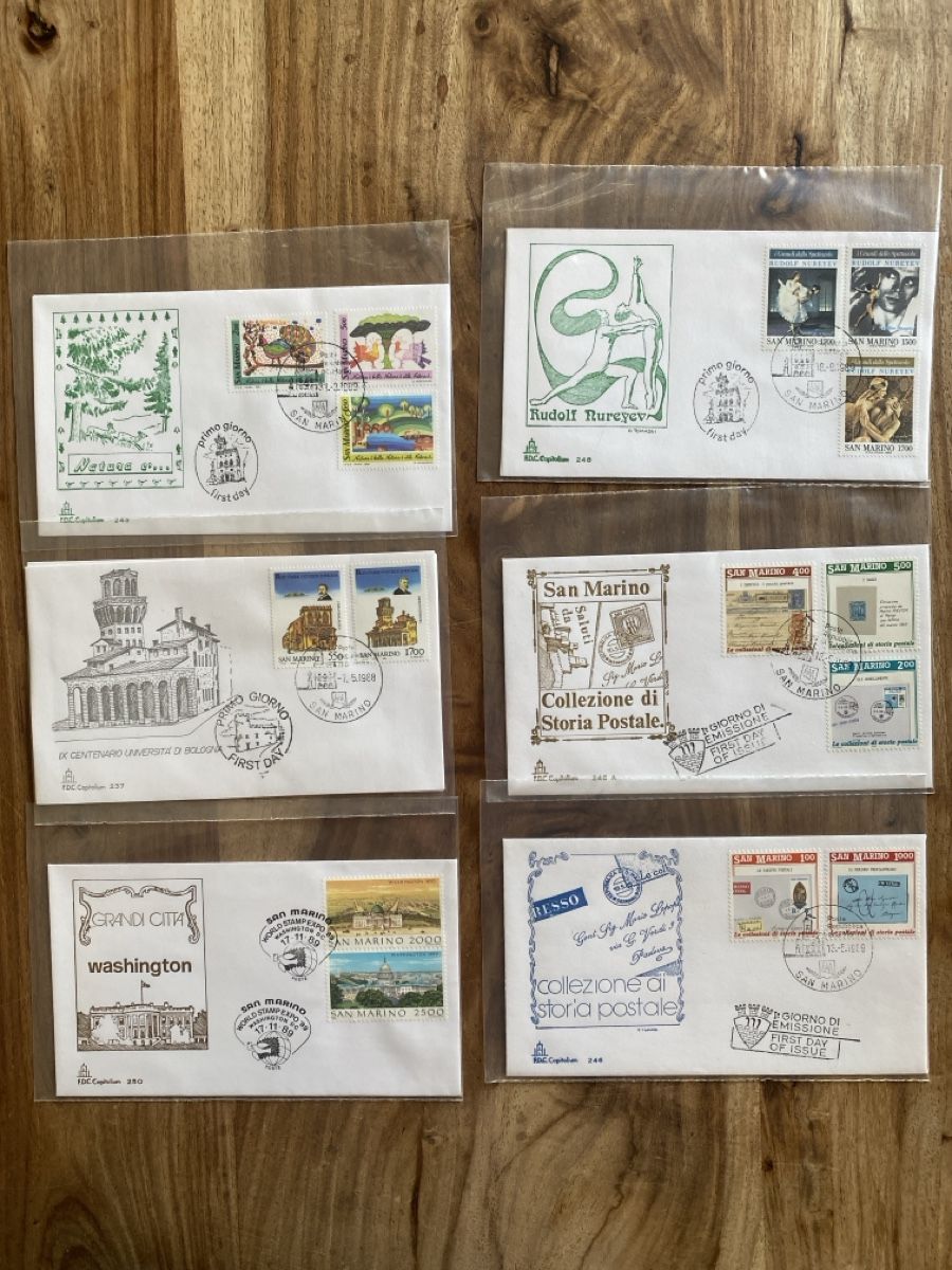 Tous les timbres: 6 Ersttagsbriefe San Marino – Neuf (Voir description) à Thörishaus par luc_nsv9