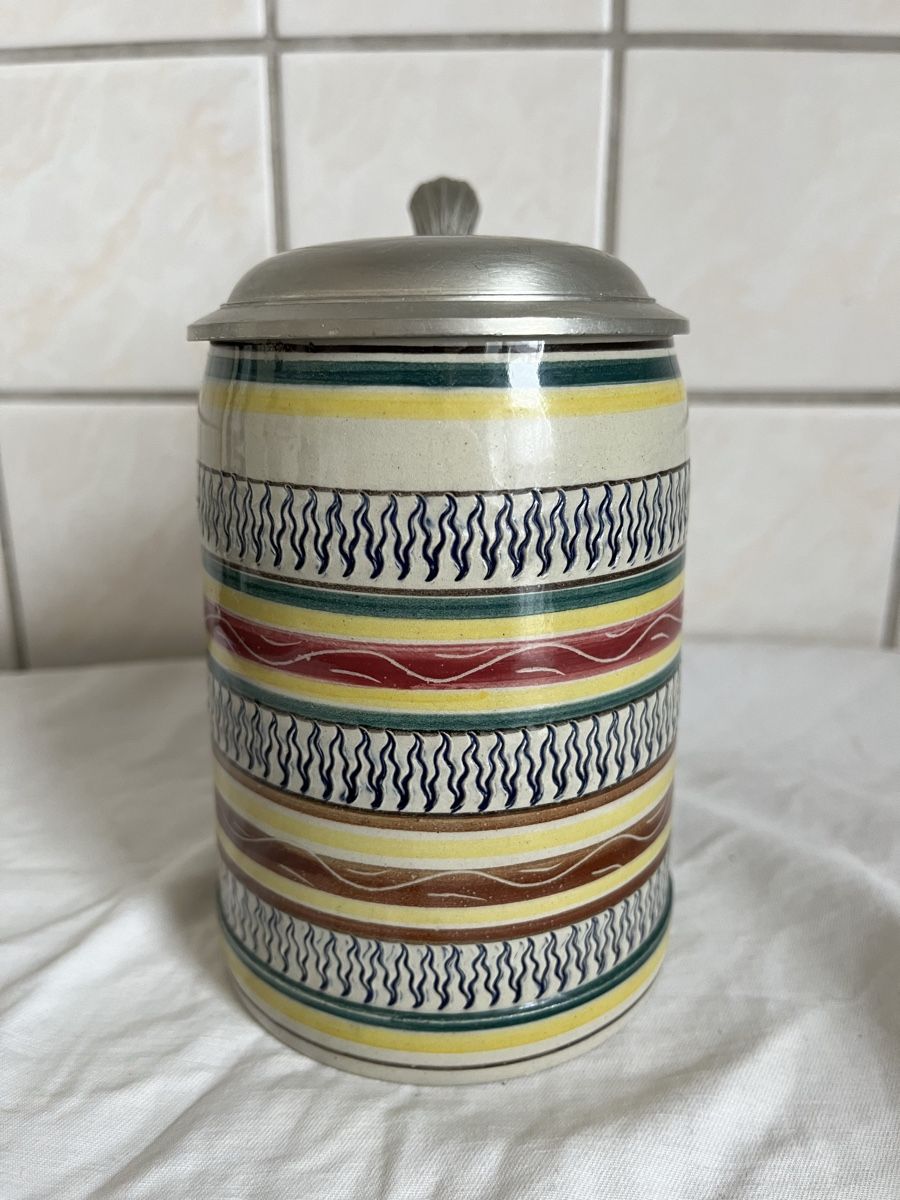 Bicchieri: Bierkrug mit Zinndeckel – Nuovo (secondo la descrizione) da Rheineck venduto da CoGer 2