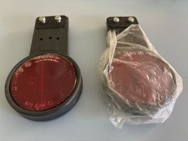 2 x Rückstrahler mit Pendel rot rund (Ø 6,5cm) mit Halterung