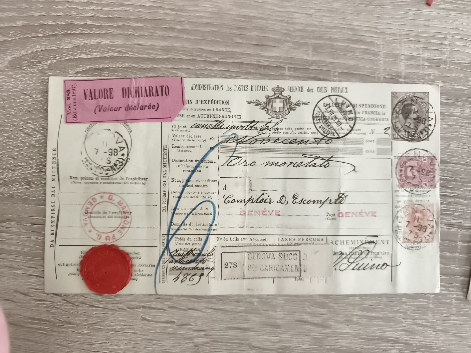 Tutti i francobolli: Lot 5 de documents postaux anciens scellés 1898 – Usato da Prilly venduto da jor_x27s 1