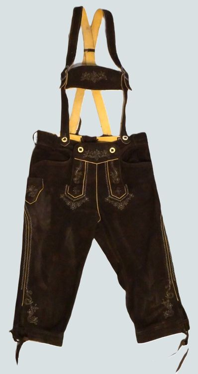 Nübler Trachtenlederhose Lederhose Kurz Bertl In Braun Von Nübler, Inkl