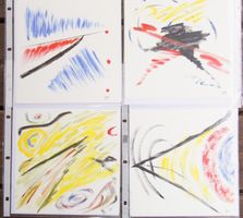 Serie 10 Acryl Skizzen auf Papier