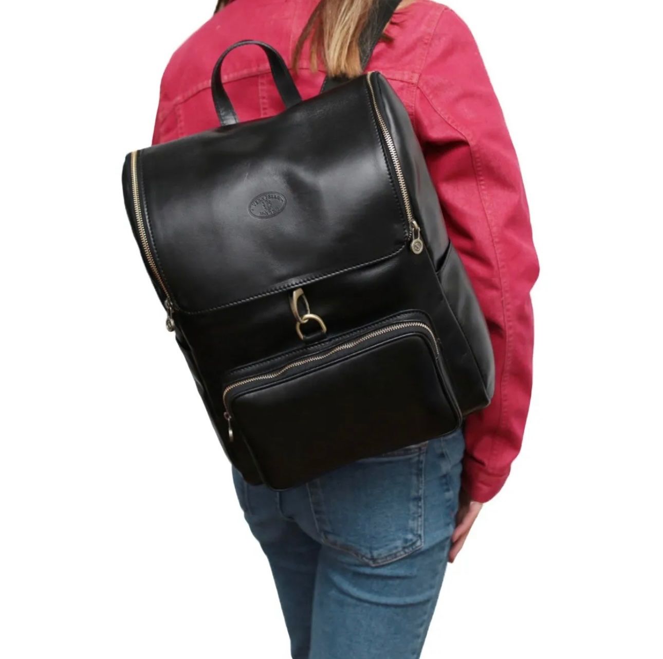 Zaini: Lederrucksack Bologna - Farbe: Schwarz – Nuovo e nell'imballaggio originale da Wittenbach venduto da WWW.DRILUBAGS.CH 1
