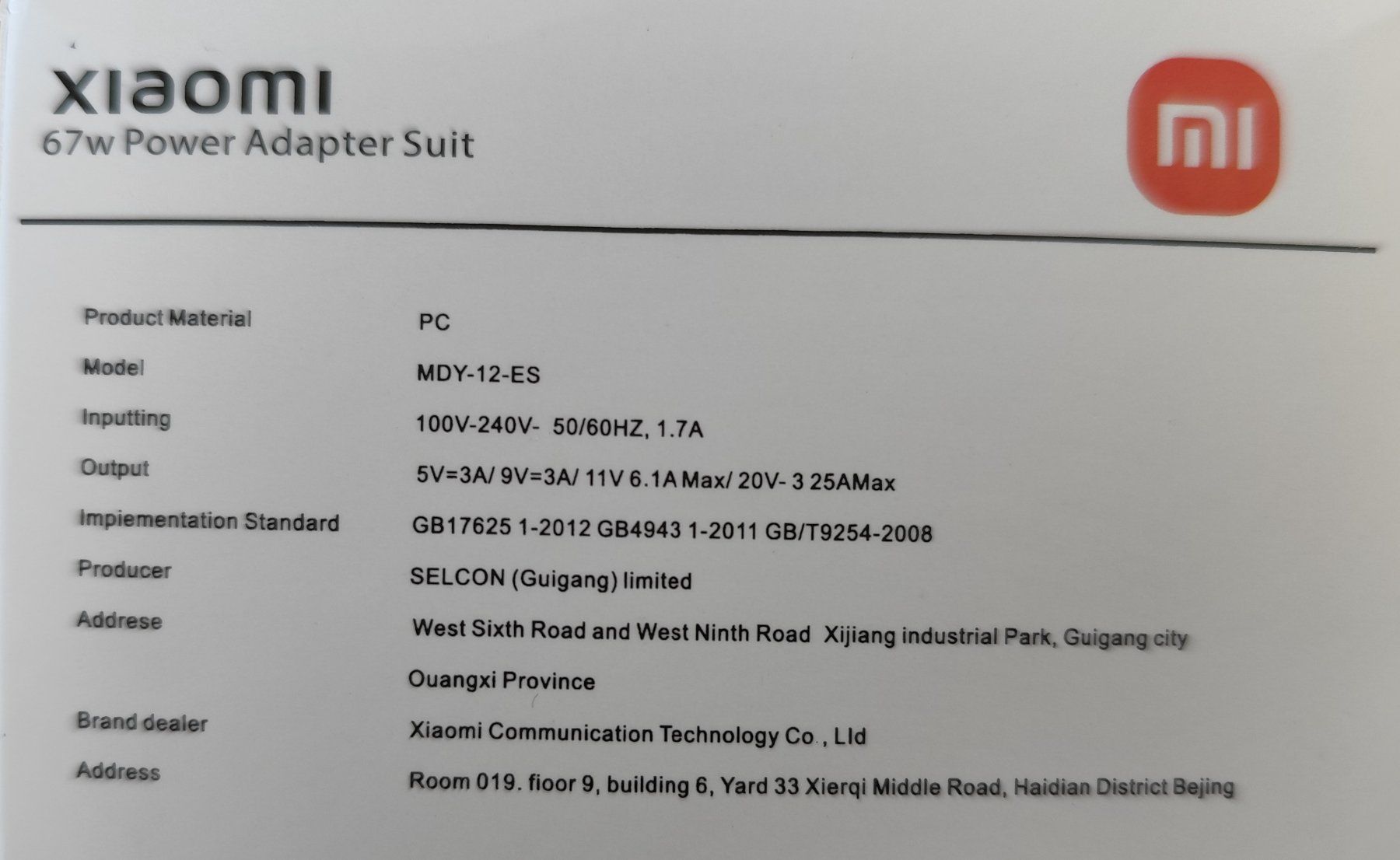 Caricabatterie: Xiaomi Schnellladegerät 67 Watt, USB-A / USB-C – Nuovo e nell'imballaggio originale da Zürich venduto da rbyss 2