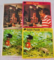 💛 2 Schöne Vintage Holzpuzzle BASKI Penelope 70er Jahre