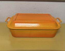 Bräter orange emailliert mit Deckel 