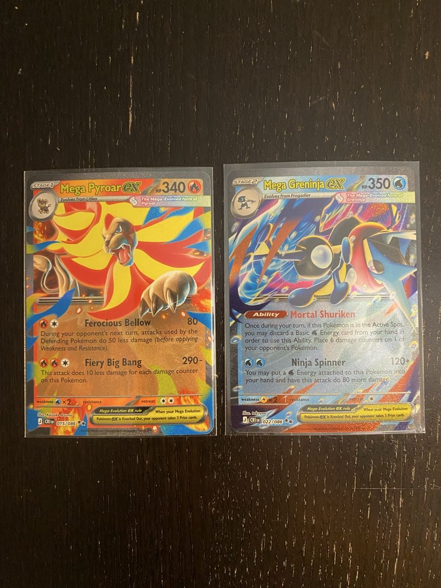 Pokémon Carte collezionabili: Mega Greninja ex & Mega Pyroar ex - Chaos Rising 2026 – Usato da Unterentfelden venduto da KoolAid-WhiTe