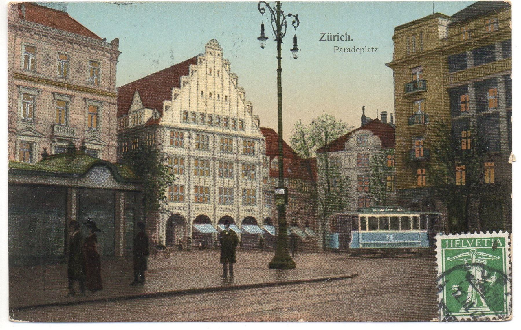 Cartes postales: ZÜRICH Paradeplatz, Tram – D'occasion à Jona par philajona