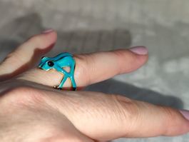 Frosch Ring 🐸 Grössenverstellbar - Super Niedlich 🐸 Türkis