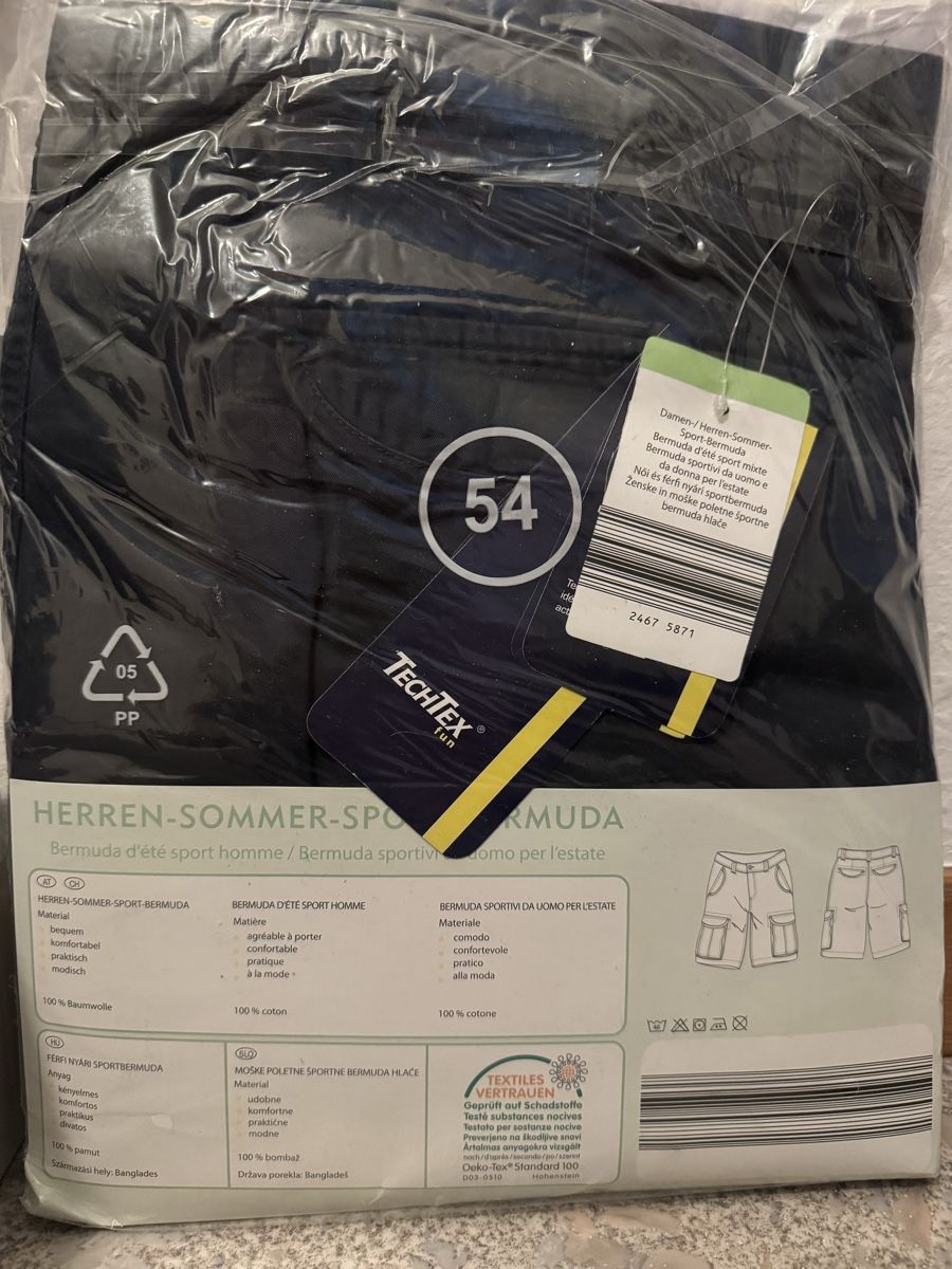 Hosen: Sommer Bermuda Herren Crane Gr.54 Neu – Neu und originalverpackt aus Pfäffikon ZH von Tetu.33 1