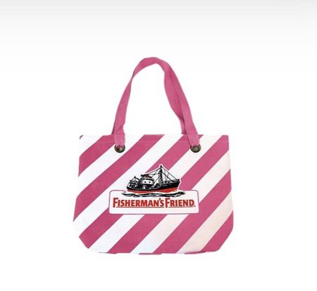 FISHERMAN'S FRIEND STRANDTASCHE PINK STRIPE, neu & OVP