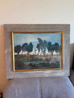 Malerei Landschaft ländliche Häuser gerahmt Kunstwerk gute B