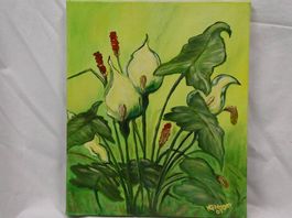 Acrylbild Pflanze Cala