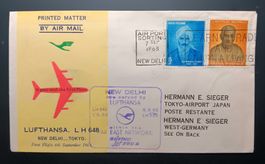 INDIEN FLUGBRIEF NACH TOKIO 1963