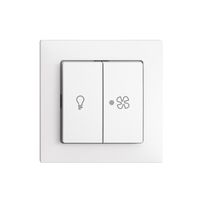 Frontset EDIZIOdue weiss, 2-fach für Licht und Ventilation