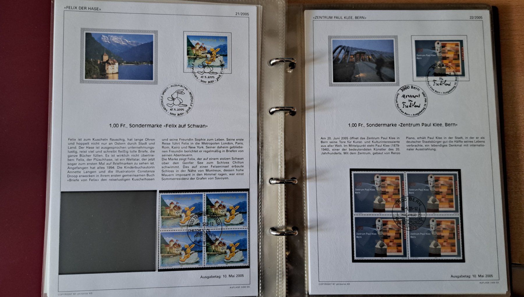 Philswiss Album: 2005 Timbres Suisse en bloc, oblitérés – Usato da Cernier venduto da Poussetofiol 1