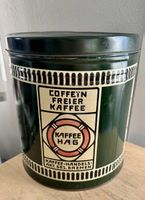 Schöne alte Blechdose KAFFEE HAG dunkelgrünes rundes Modell