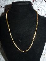 Halskette vintage, goldfarbig mit roten Steinchen
